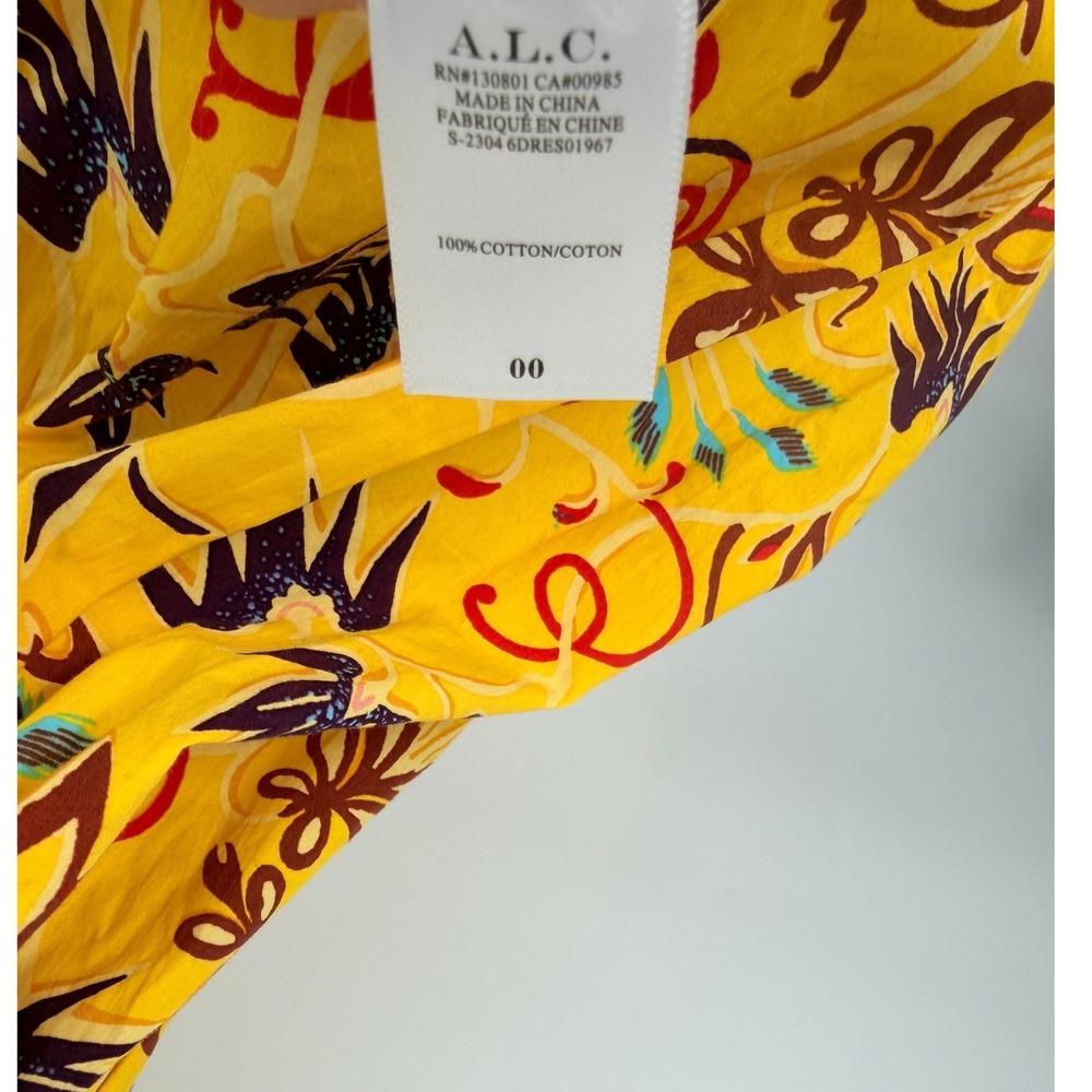 A.L.C. Arit Yellow Floral Maxi Dress Open Back Size 00 - Picture 6 of 8